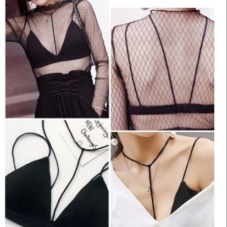 Áo lót lụa cổ chữ y bra satin phi bóng cá tính