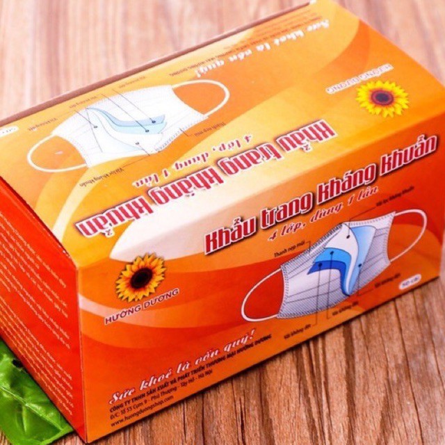 Khẩu trang y tế kháng khuẩn Hướng Dương bảo vệ gia đình bạn