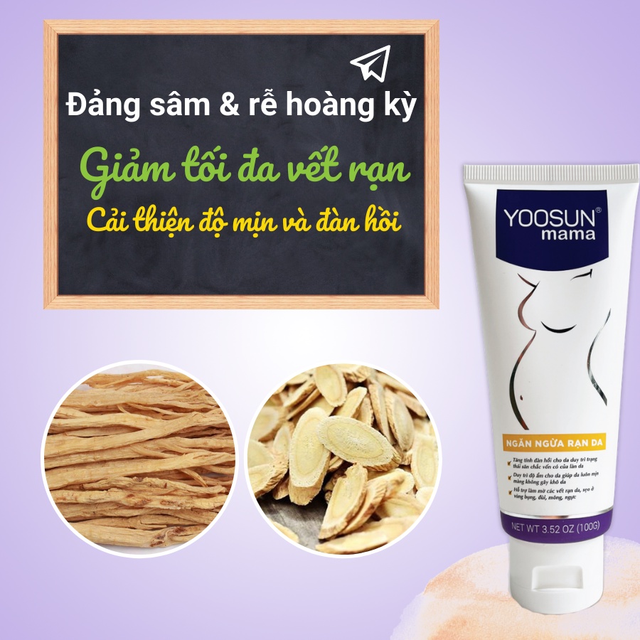 Kem rạn da YOOSUN Mama chống rạn da bụng đùi mông cho bà bầu trước sinh sau sinh chống chảy xệ săn chắc da