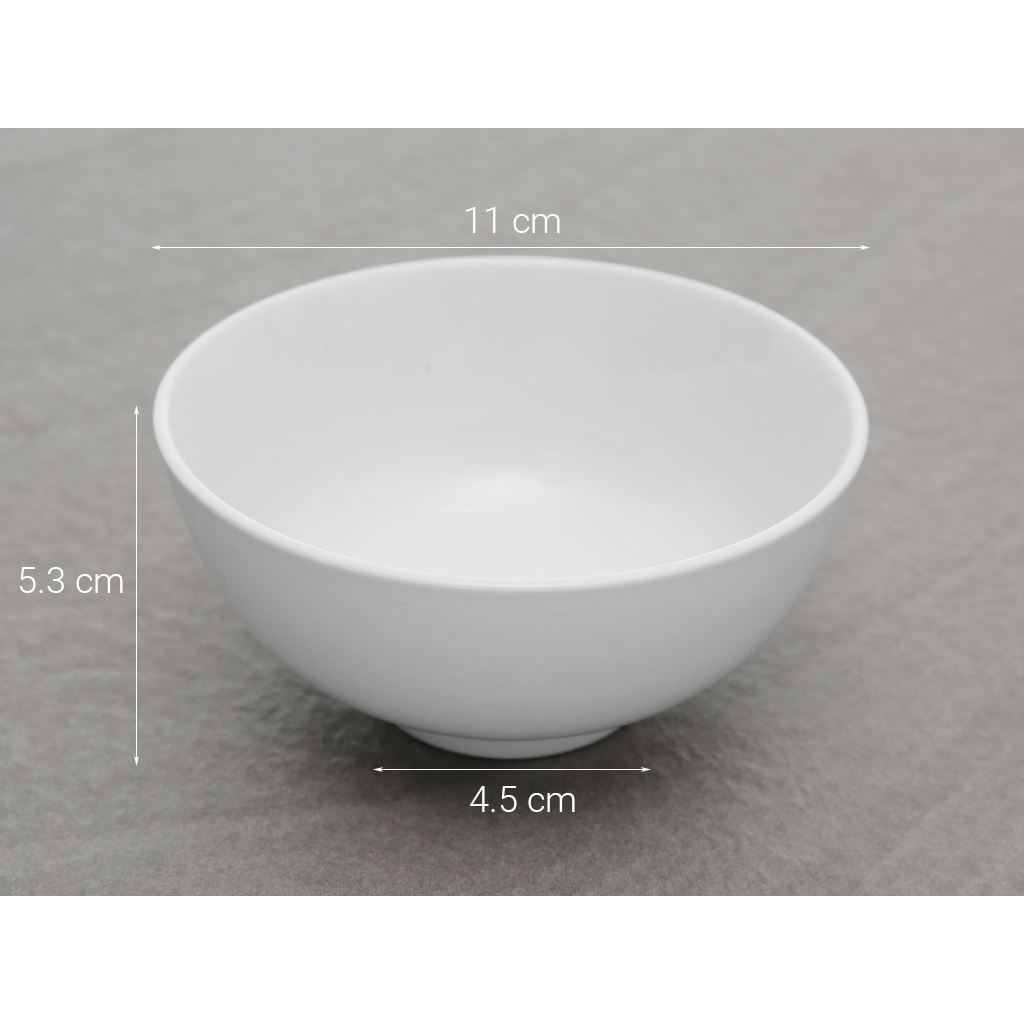 ] Bộ 10 Chén Ăn Cơm Sứ Màu Trắng Đường Kính 11cm - Bộ chén Hàng Việt Nam Chất Lượng Cao