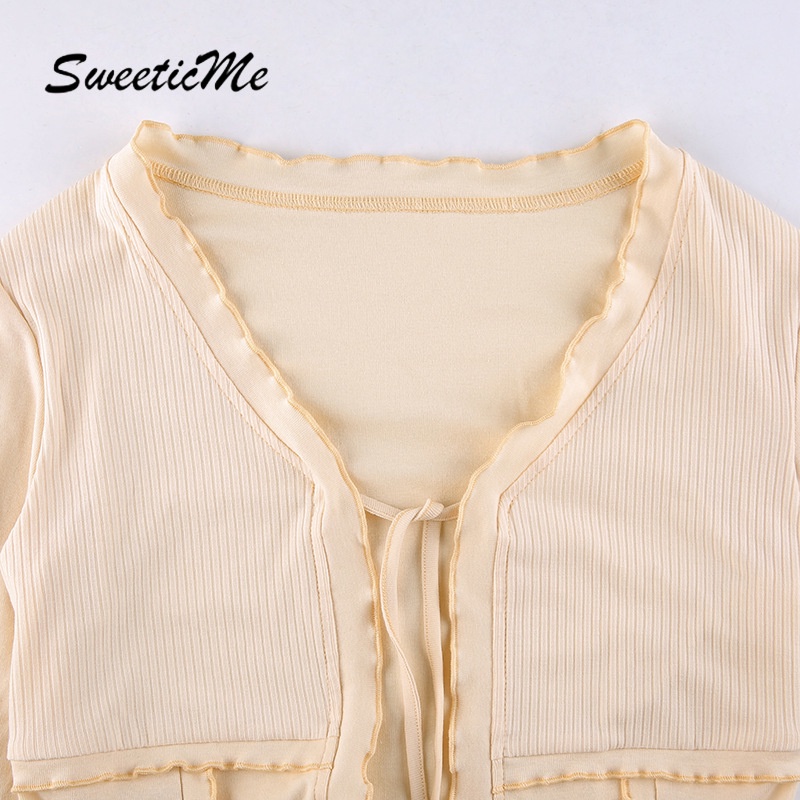 Áo Thun Cardigan Tay Dài Cổ Chữ V Hở Lưng Gợi Cảm Hàng Mới Dành Cho Bạn Nữ