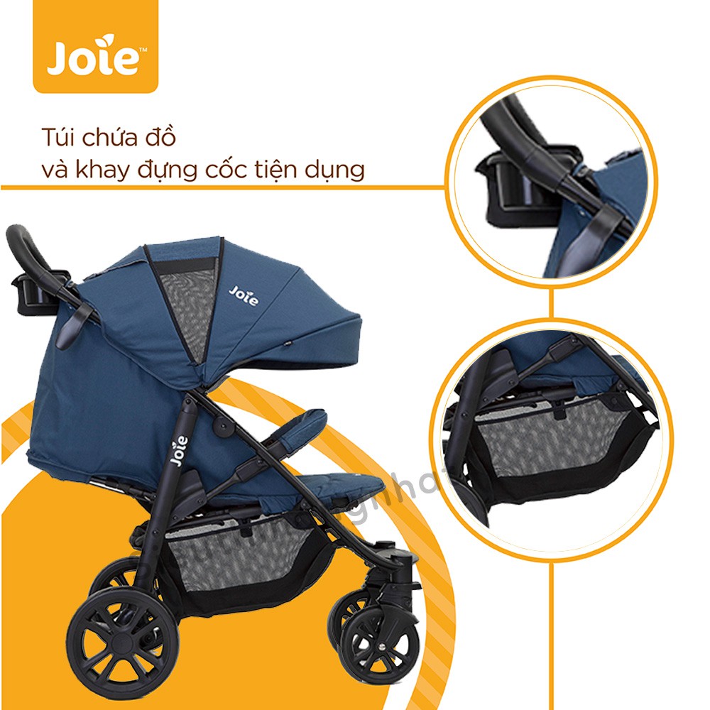 Xe đẩy trẻ em Joie Litetrax 4 W/ RC cho trẻ sơ sinh, giúp bé ngồi thoải mái, có thanh chắn an toàn có thể tháo rời