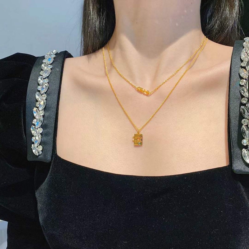Vòng Cổ Hai Lớp Dập Nổi Họa Tiết Phong Cách Sang Trọng Thời Trang Cho Nữ
