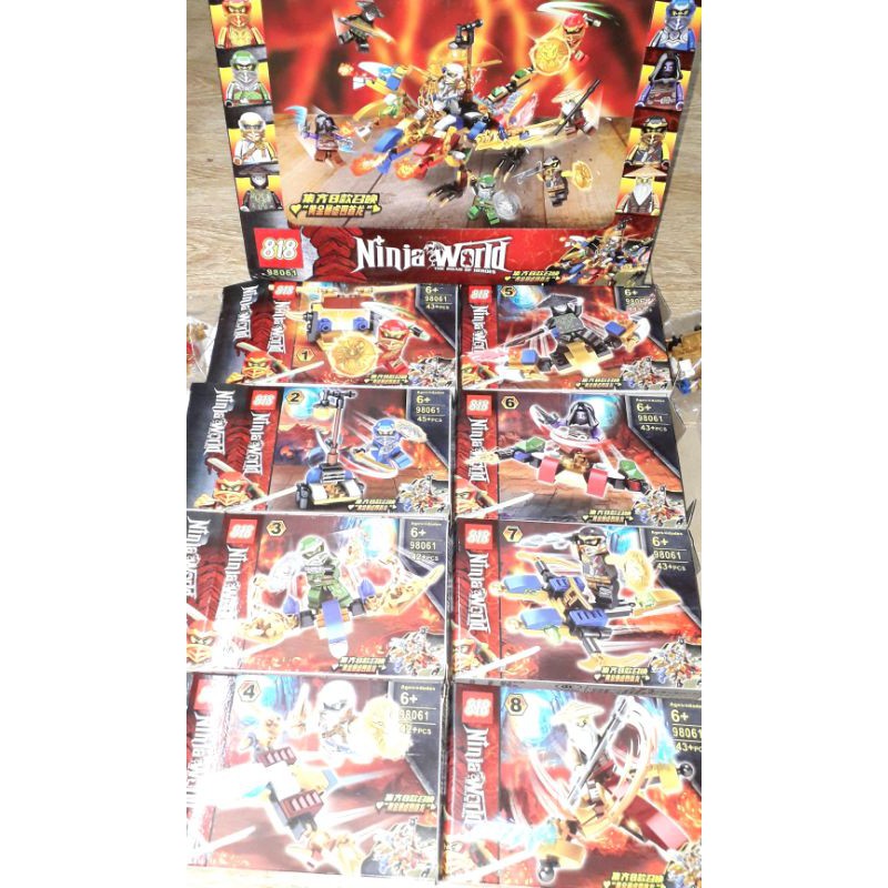 Sét 8 hộp Lắp ráp LegoNinja Rồng 3 đầu 98061 có trên 320 chi tiết bằng nhựa rất đẹp