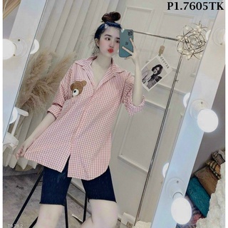 Bigsize áo sơmi caro gấu tay dài 55-95kg