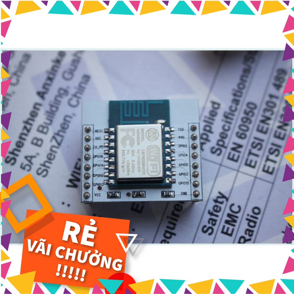 Set 5 Mô Đun Wifi Esp8266 Esp-07 Esp-08 Esp-12e