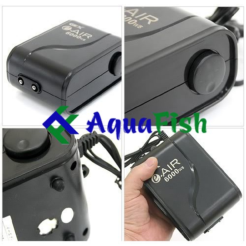 Máy Sủi Khí 2 Vòi GEX E - AIR 6000WB (chạy êm, tặng kèm 2 bộ dây quả sủi)