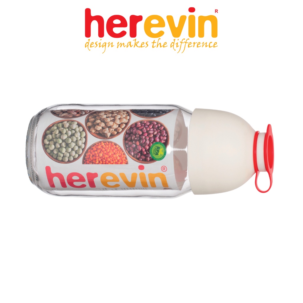 Bộ 3 Hũ Đựng Ngũ Cốc Thuỷ Tinh Herevin 1L - HEHU131382-000