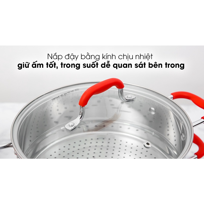 BỘ NỒI XỬNG INOX 5 ĐÁY SUNHOUSE SHG507