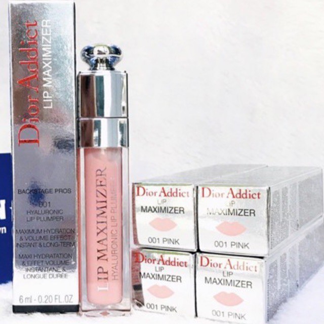 CHÍNH HÃNG - DATE 2023 - Son dưỡng xoá thâm, hồng môi Dior Addict Lip Maximizer 001 Pink Màu Hồng Nhạt