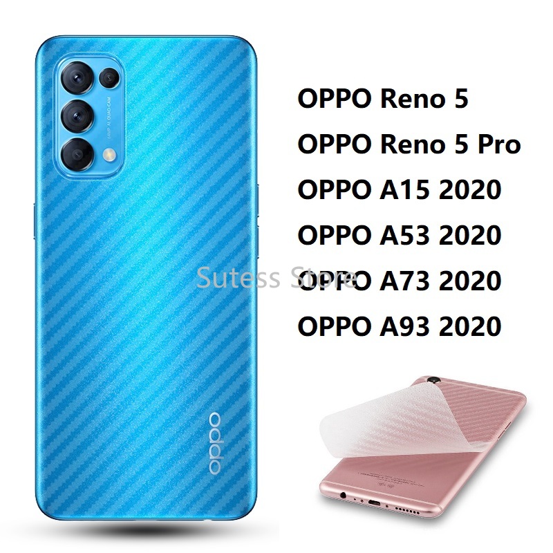 Oppo Reno 5 Pro A12 A15 A53 A73 A93 2020 Miếng Dán Sợi Carbon Bảo Vệ Mặt Sau