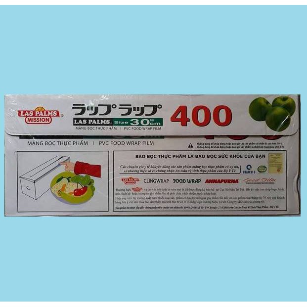Màng bọc thực phẩm LAS PALMS 400 kích thước 30cm* 300m co giãn tốt ,bảo quản thực phẩm tươi ngon tránh nhiễm khuẩn