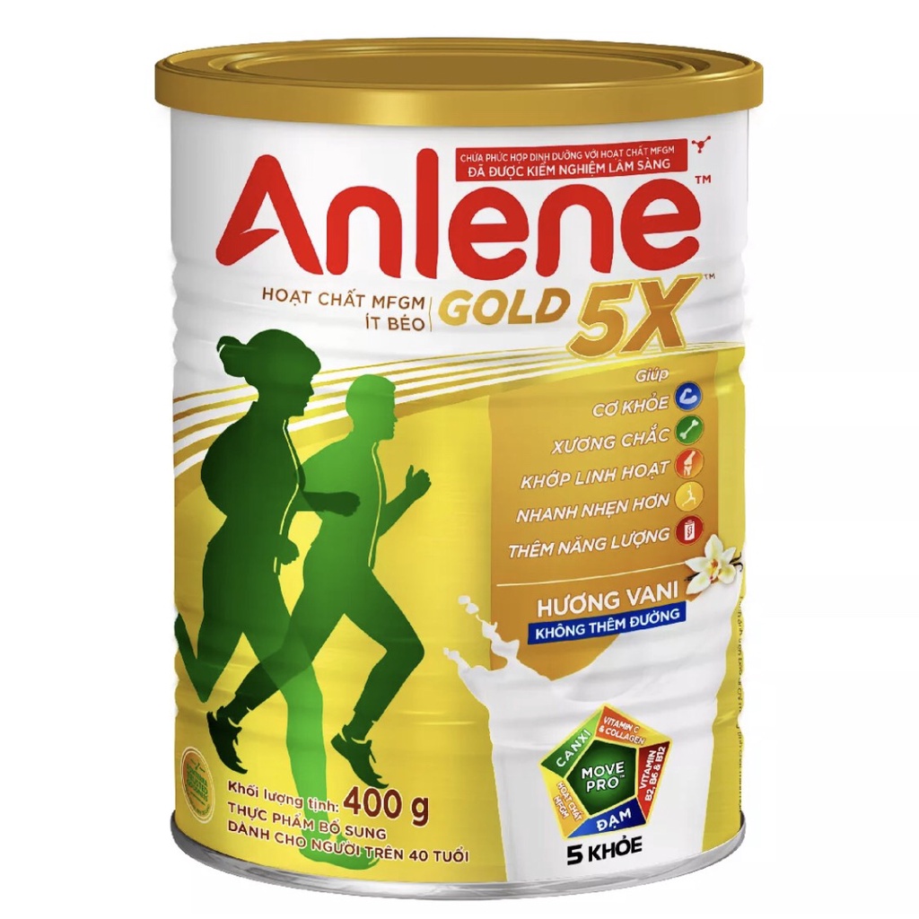 [HSD T3-2024] Sữa Bột Anlene Gold 5X hường vani - Lon 400g