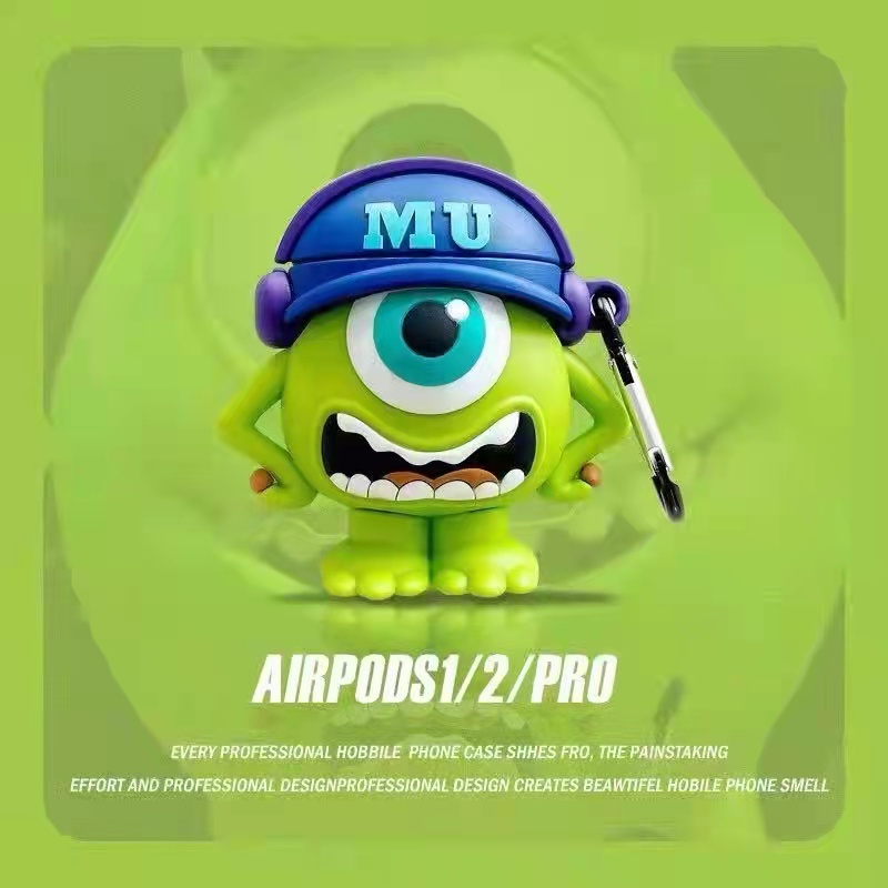 Vỏ Bảo Vệ Hộp Sạc Tai Nghe bluetooth Không Dây Airpods 3/1/2 pro Bằng Silicon Họa Tiết Hoạt Hình Mắt To 3D Dễ Thương