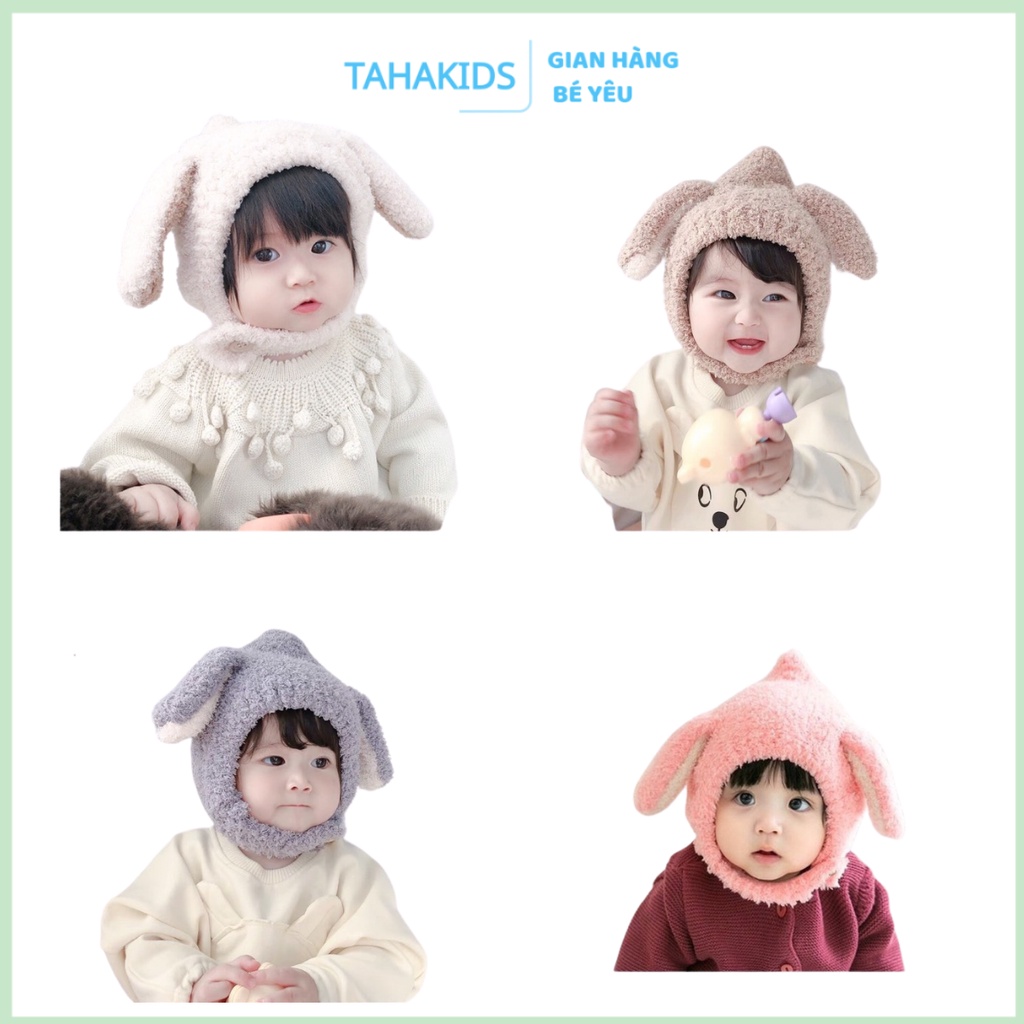 Mũ len cho bé , Mũ đội đầu bé trai bé gái mùa đông tai thỏ