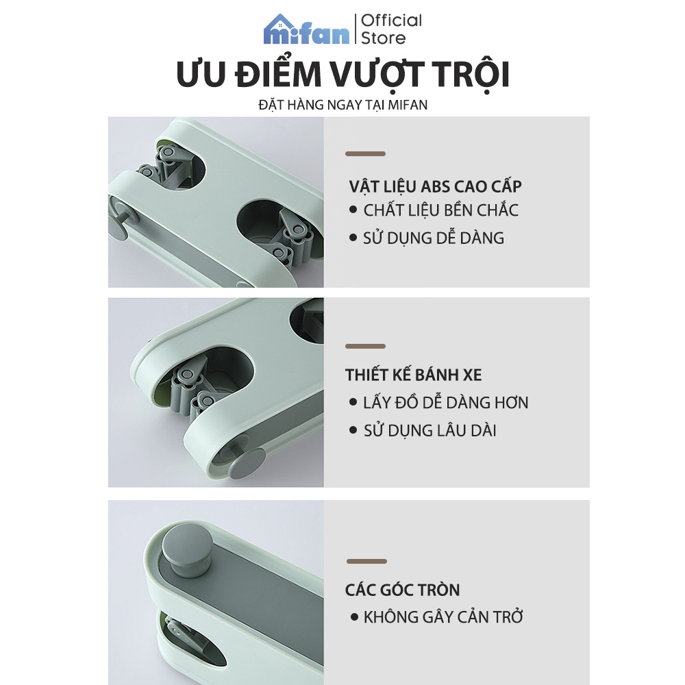 Móc Dán Tường Treo Chổi,  Kẹp Giữ Cây Lau Nhà Đa Năng Cao Cấp MIFAN - 4 Đầu - Chịu Lực 7KG - Nhựa ABS