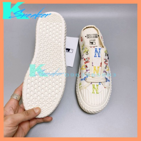 ❣️ FULL BOX + BILL ❣️ Giày Sục MLB Ny Nữ chữ thêu cao cấp - Sục đạp gót thể thao nữ tính Sục Ny trắng thêu | BigBuy360 - bigbuy360.vn