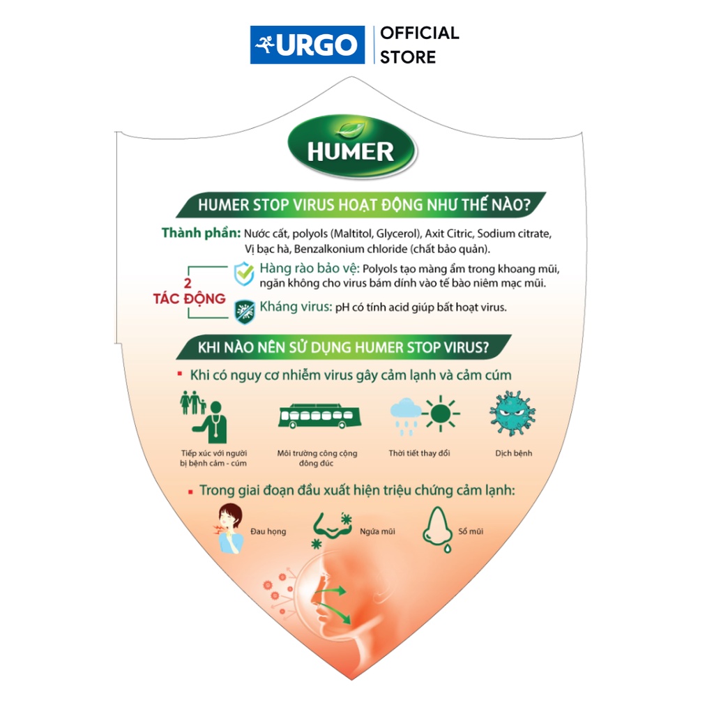 Dung dịch xịt mũi Humer Stop Virus