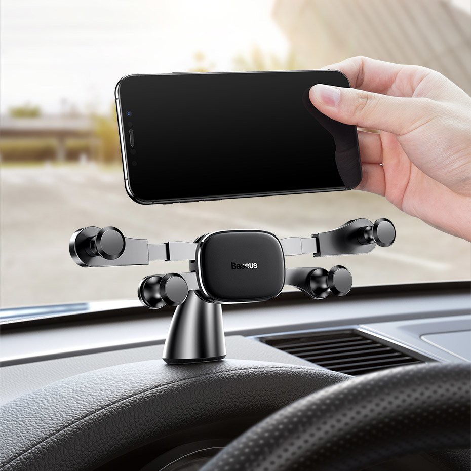 Giá đỡ điện thoại ô tô Baseus Horizontal Gravity Car Mount Black