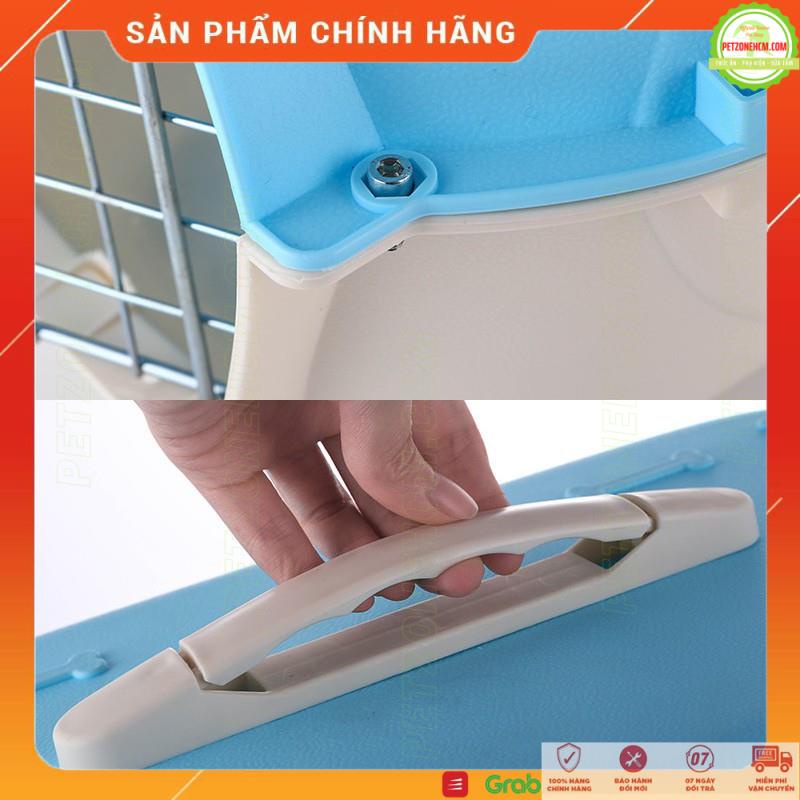 Lồng nhựa vận chuyển chó mèo <6kg ⚜ FREESHIP ⚜ có họa tiết bàn chân bằng nhựa PP dùng đi xe tàu - hàng không - máy bay