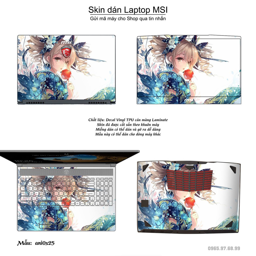 Skin dán Laptop MSI in hình Anime image (inbox mã máy cho Shop)