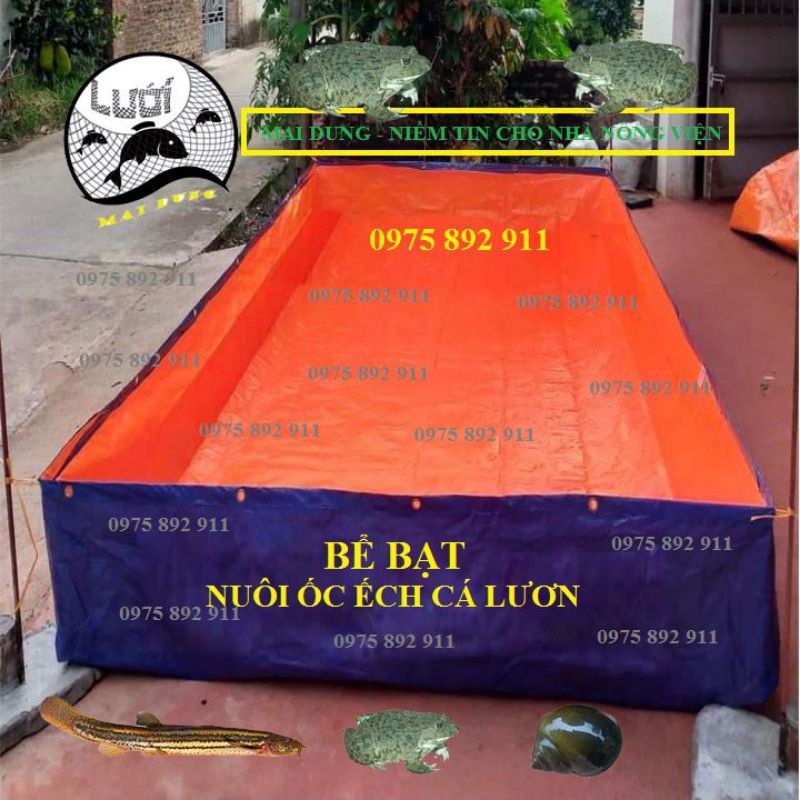 Bể bạt nuôi ốc ếch cá dưỡng cá cảnh - loại 4x2x0,5