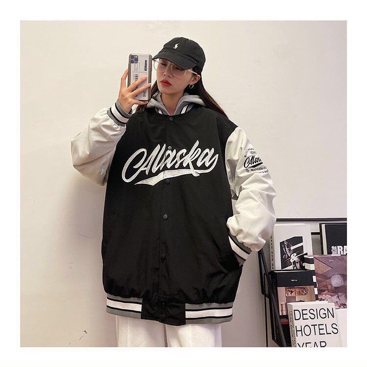 Áo Bomber Jacket Dù 2 Lớp ALASKA Unisex Nam NữFREESHIPChất Gió dù,2 lớp,from rộng bo tay