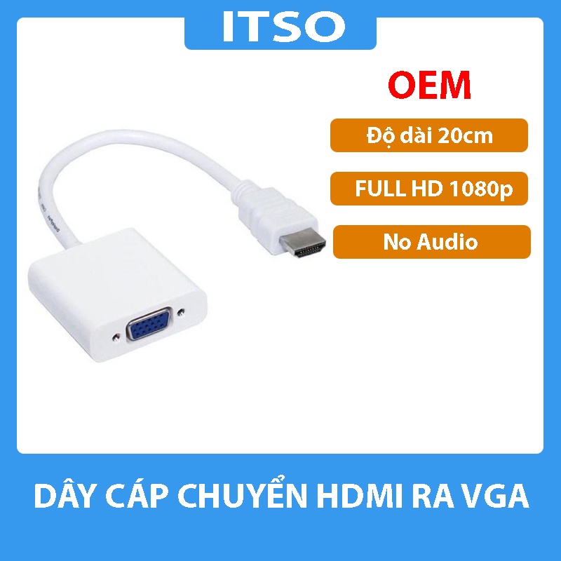 [Mã ELHACE giảm 4% đơn 300K] Cáp chuyển HDMI ra VGA (20cm)