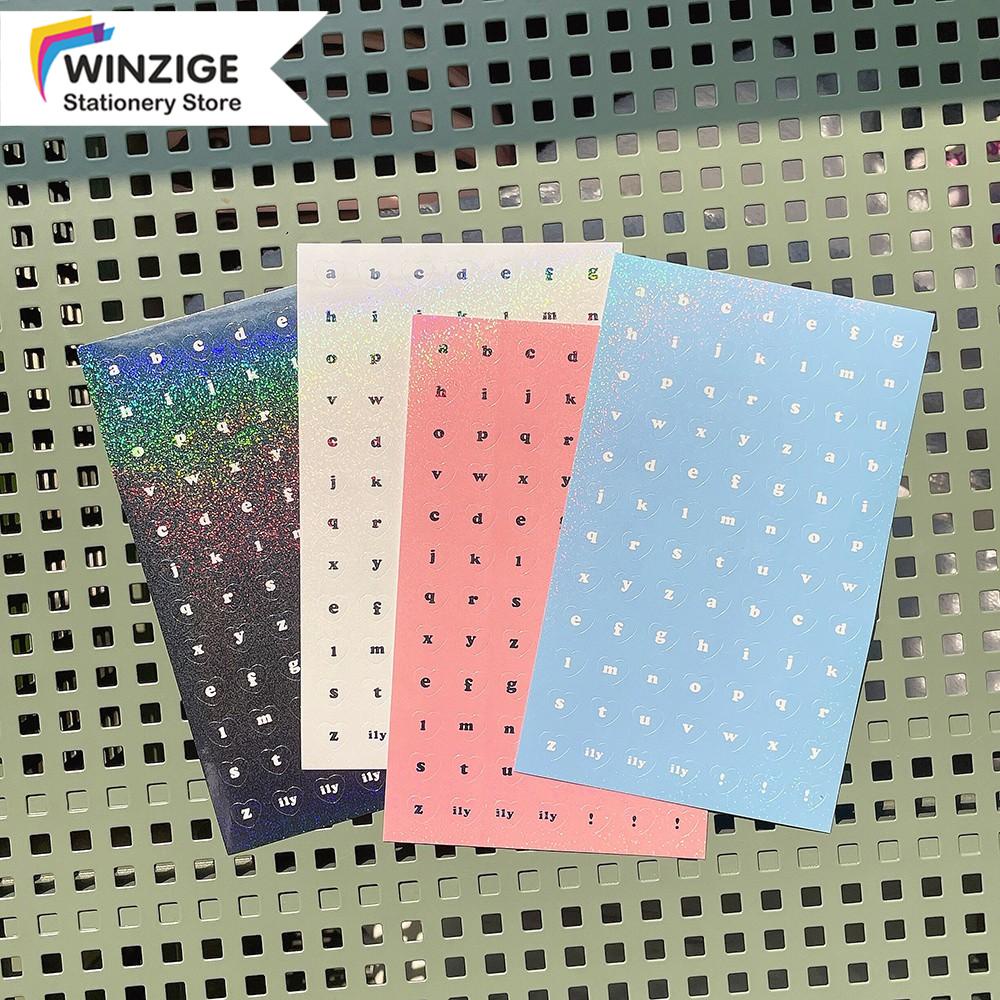 Winzige sticker decor top loader sticker chữ hình dán chữ cái toploader decor sẵn rẻ họa tiết chữ cái lấp lánh trang trí sổ tay
