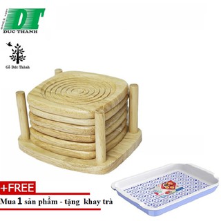 Bộ lót ly 6 cái bầu, xoắn Đức Thành 21171- TẶNG KÈM 1 KHAY TRÀ