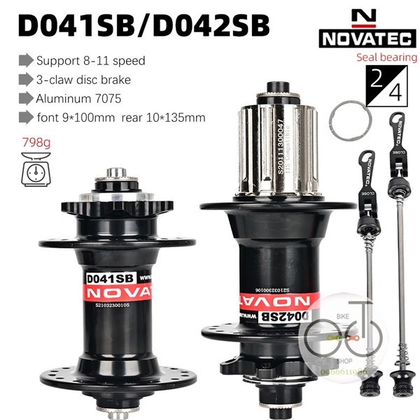 Hub  trước sau  xe đạp NOVATEC Full bạc đạn 32,34 lỗ