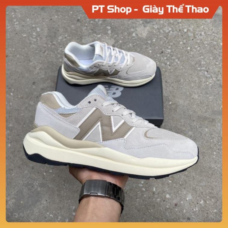 Giày Thể Thao Newbalance xám mới nam nữ, Giầy NB 574 Xám trắng da lộn LOW Full Bill Bow