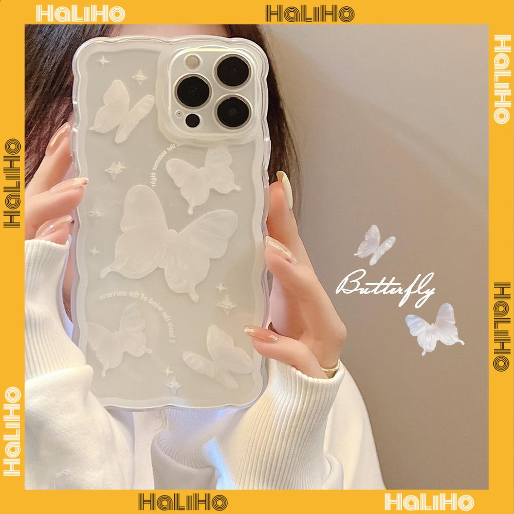 iPhone Case Silicone Soft Case Clear Case Wave Non-Slip Shockproof Camera Full Coverage Protection Butterfly Simple For iPhone 13 Pro Max iPhone 12 Pro Max iPhone 11 iPhone 7 Plus