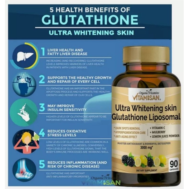 Viên Uống Trắng Sáng Da Liposomal Glutathione 3000mg Alpha lipoic acid NAC Vitamin C Giảm Nám Whitening Skin Vitamisan