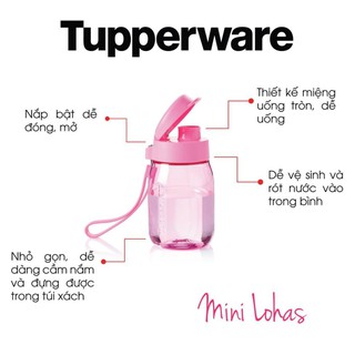 Tupperware - Bình nước Mini Lohas 350ml pha nước cam cho bé