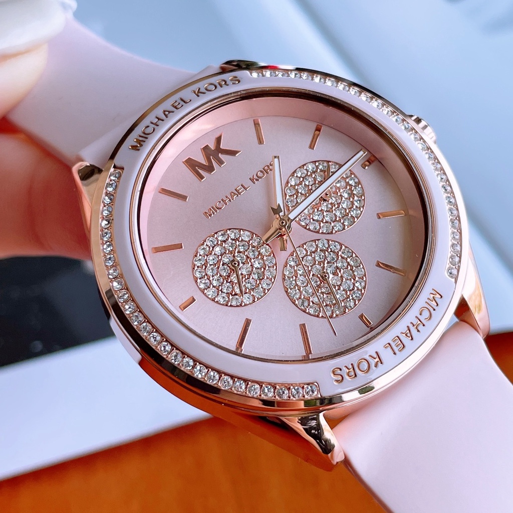Đồng hồ nữ MK auth - Pyper Logo and Rose Gold-Tone Watch 40mm