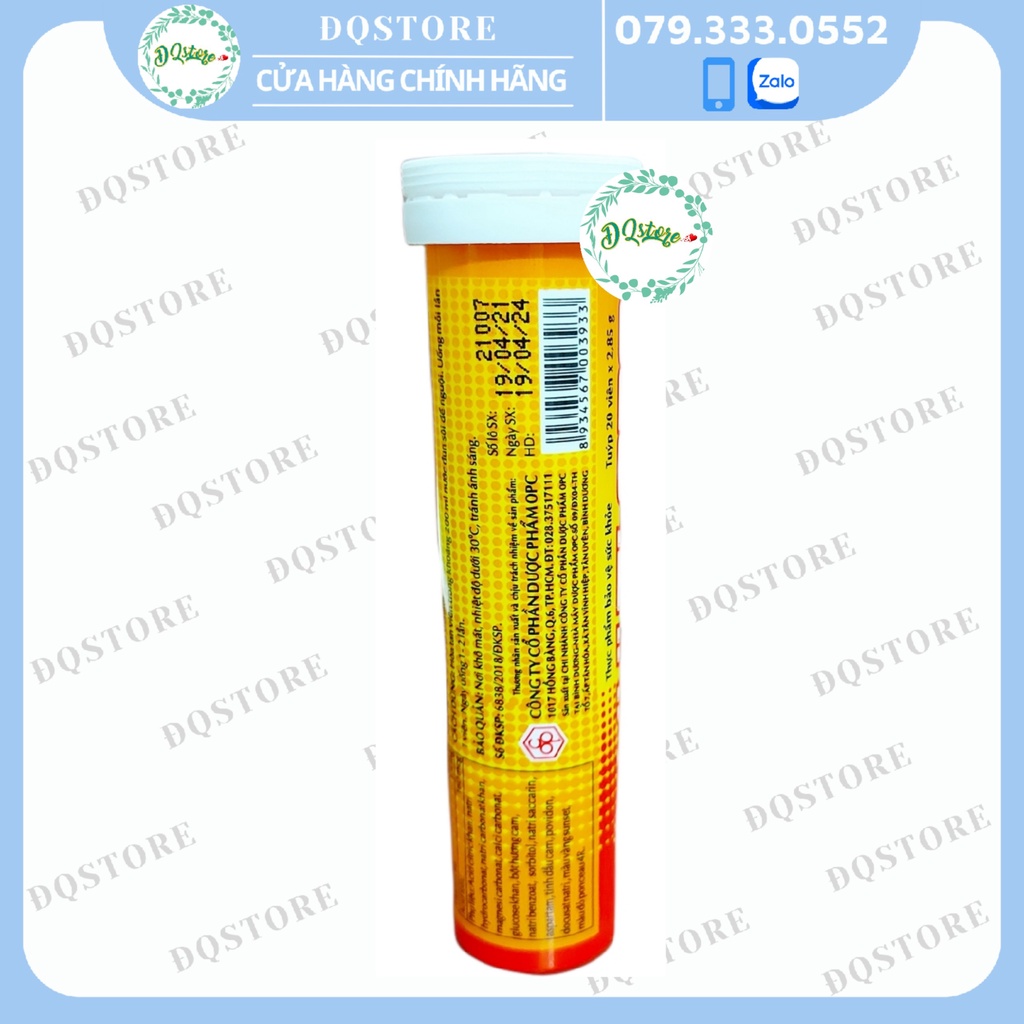 Viên sủi Vitamin C Multi OPC - Bổ sung các Vitamin thiết yếu hằng ngày - Tuýp 20 viên