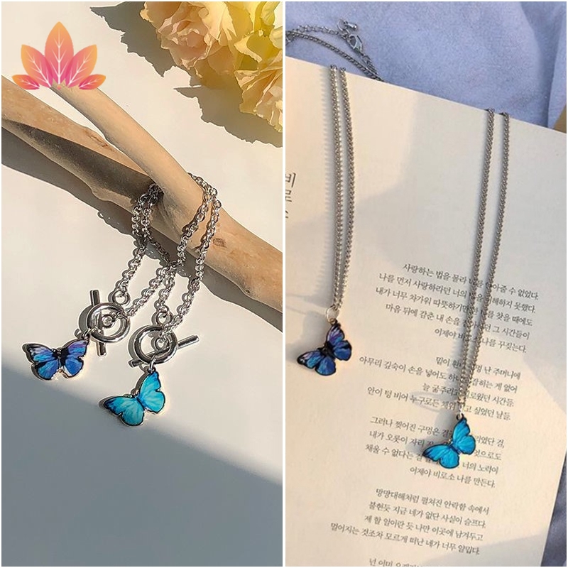 Vòng Cổ Choker Jp5 Mặt Bướm Cầu Vồng Thời Trang Cho Nữ