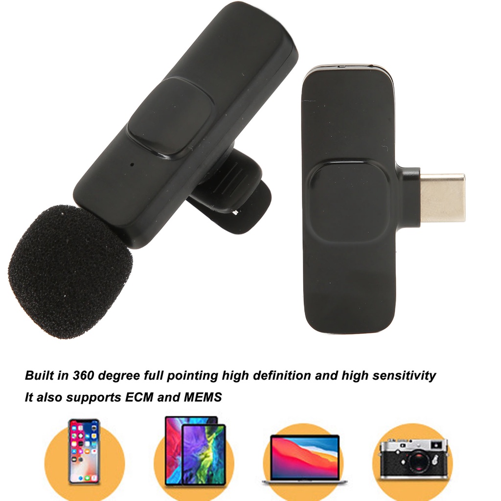 Có thể bán buôn USB C Lavalier không dây Micrô cắm vào Phát ghép nối tự động Loại nhỏ ve áo cho điện thoại Máy tính bảng K8 Hàng giao ngayWashington057