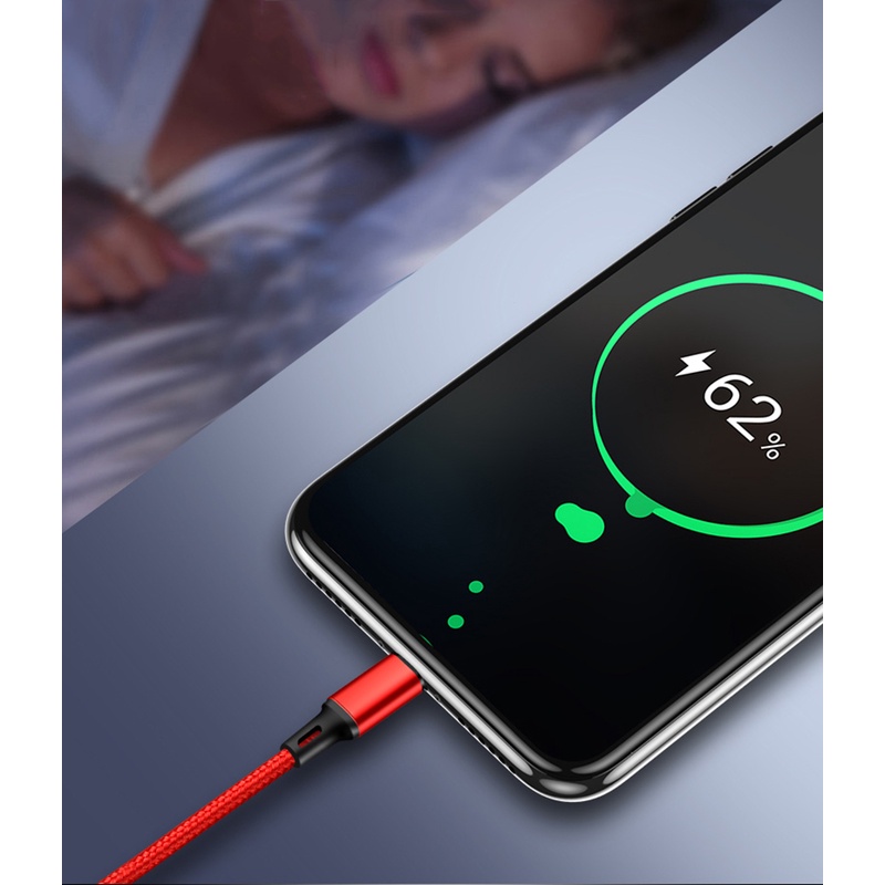 Cáp Sạc Nhiều Cổng USB Type C 3 Trong 1 Cho Điện Thoại Di Động