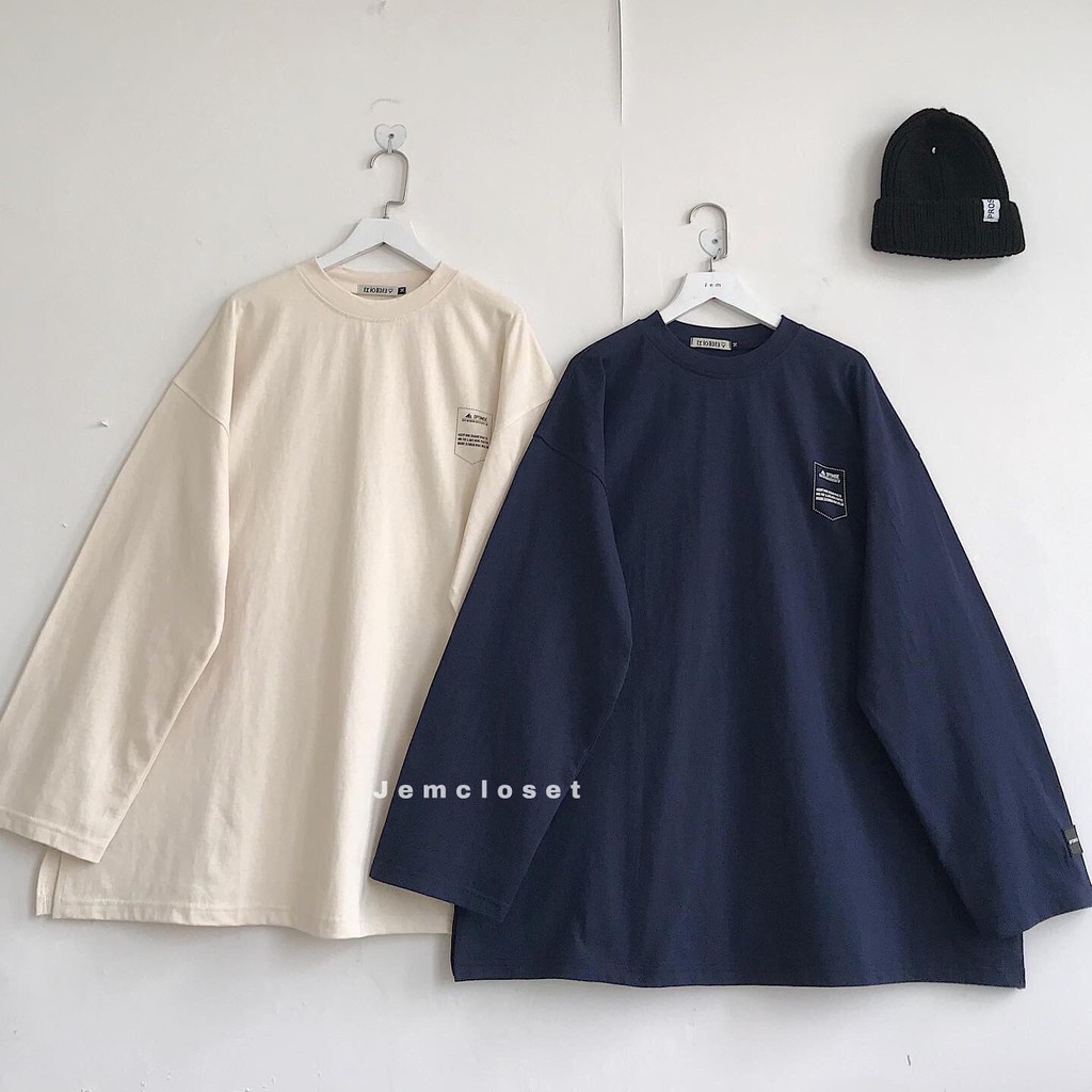 Áo Thun Nữ Dài Tay Áo Phông Nữ Form Rộng Chất Liệu Cotton Basic Phong Cách Hàn Quốc Form Rộng Màu Xanh Màu Be IMISS 1949