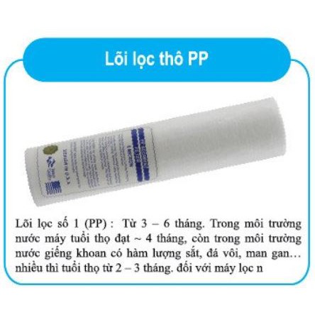 Lõi lọc nước số 1 PP 10inch  Bảo Hành 1 Đổi 1 Trong Tháng Đầu Tiên --- Lõi 1 PP 10icnh