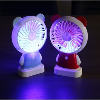 Quạt sạc mini tai thỏ cực đẹp có led