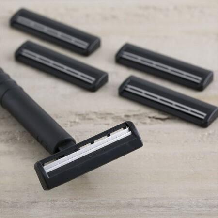 Set dao cạo 5 lưỡi kép KAI (1 thân, 2 lưỡi, 1 hộp kem cạo)