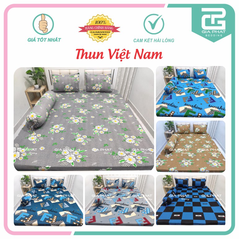 Bộ Ga Thun Lạnh Hàn Quốc 4 món ( 1 ga bọc + 2 vỏ gối nằm + 1 vỏ gối ôm )