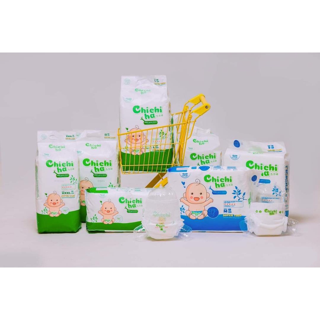Bỉm tã thương hiệu việt Hữu cơ oganic Chichiha đủ size dán S72/M68 quần M60/L54/XL48/XXL42/XXXL40)