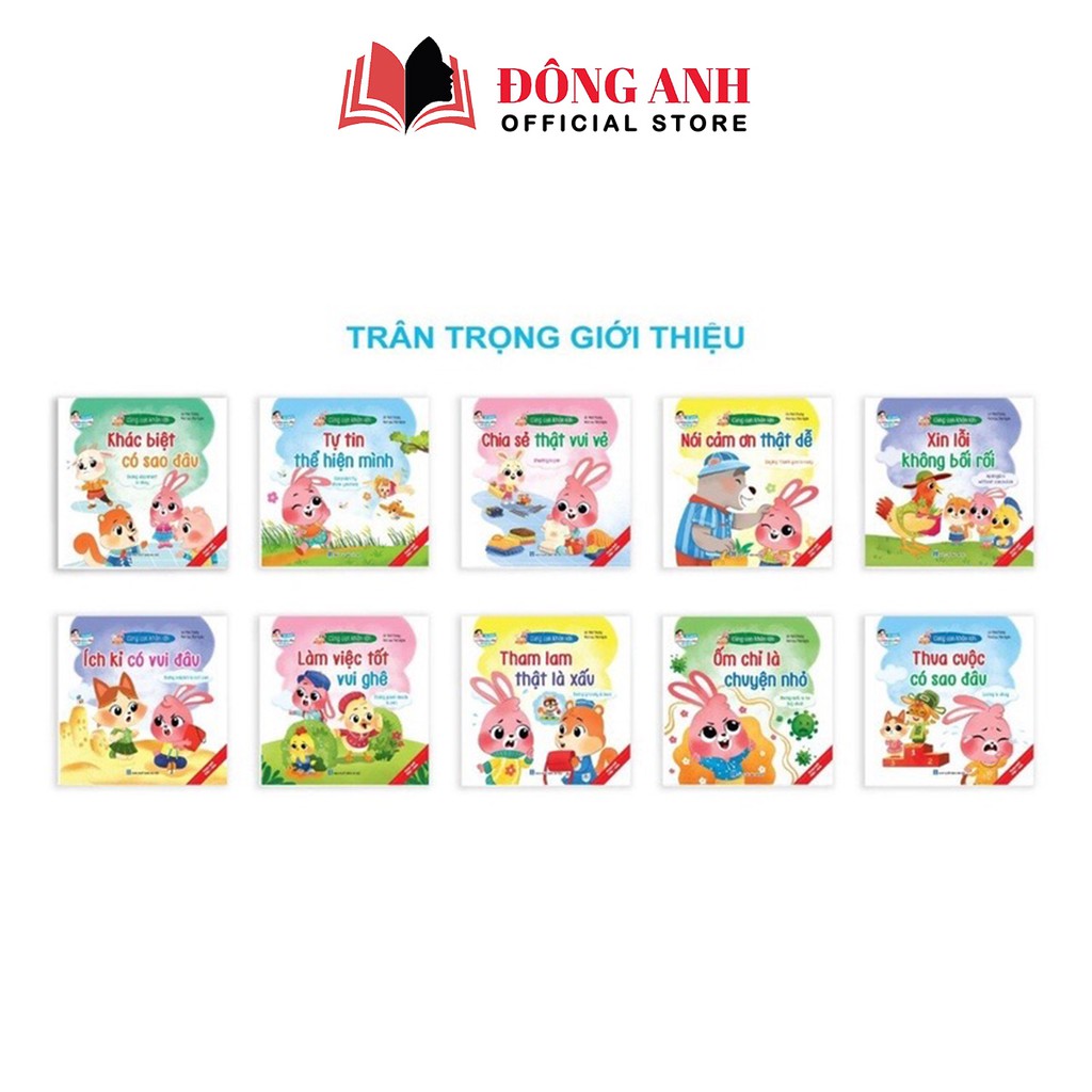Sách - Combo 10 cuốn song ngữ Việt-Anh Kỹ năng giao tiếp Cùng Con Khôn Lớn dành cho bé từ 2 tuổi trở lên