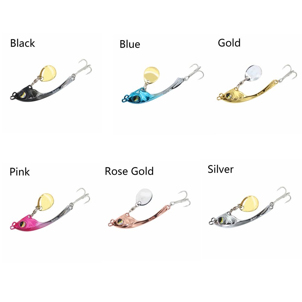 MUVAKO Mồi câu cá giả bằng kim loại cứng 10/15g có móc rung nhiều màu sắc