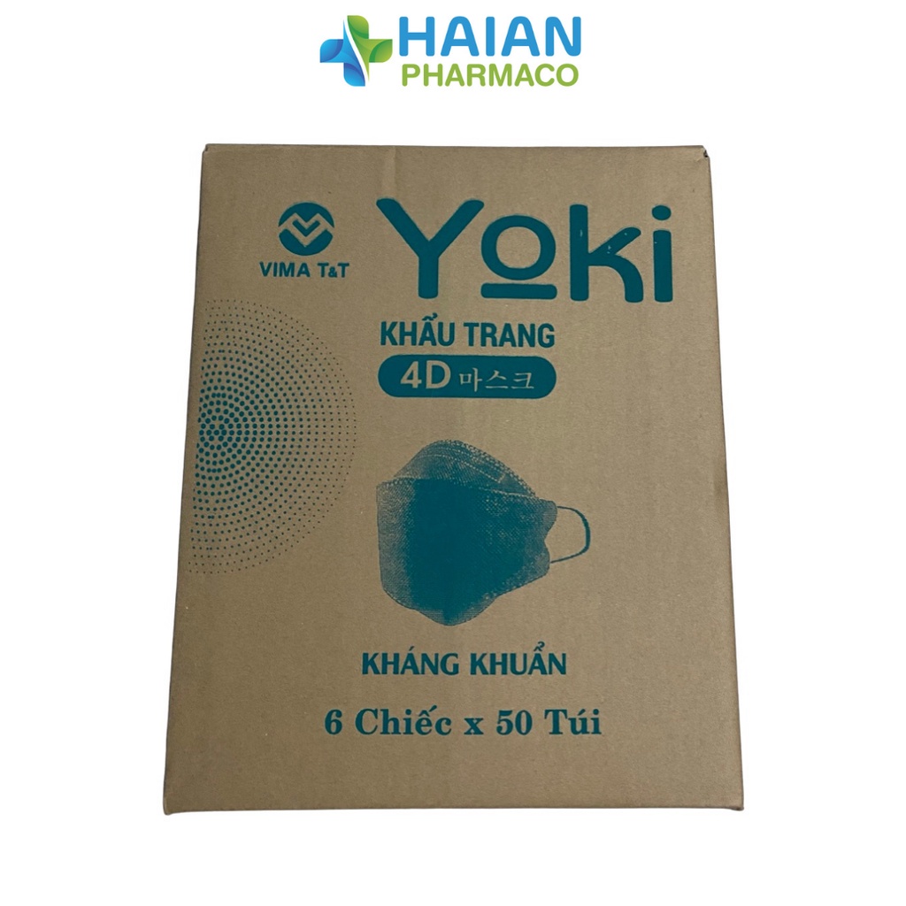 Thùng Khẩu trang 4D Yoki hàng 4 lớp công ty đạt chuẩn KF94