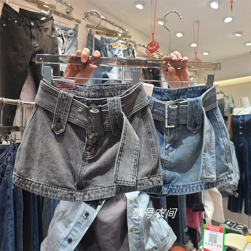 jiashucheng Chân Váy Denim Mini Chống Chói Phong Cách Thời Trang Mới Cho Nữ